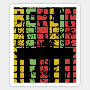 Berlin Wall Art - Retro Colors - Grunge Magnet